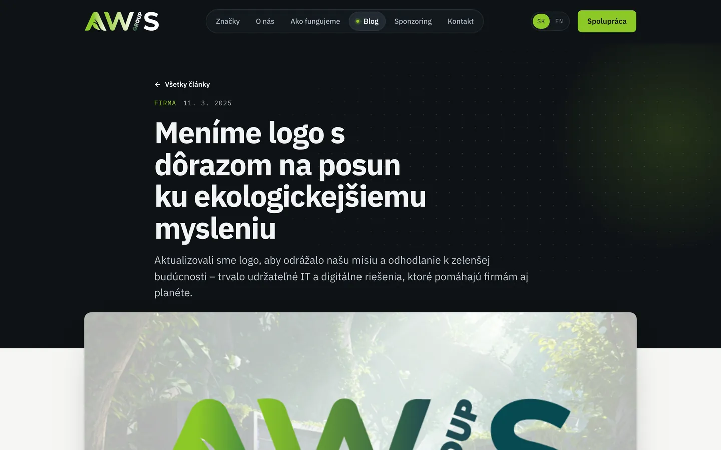 The article about the logo change on the awis.group website