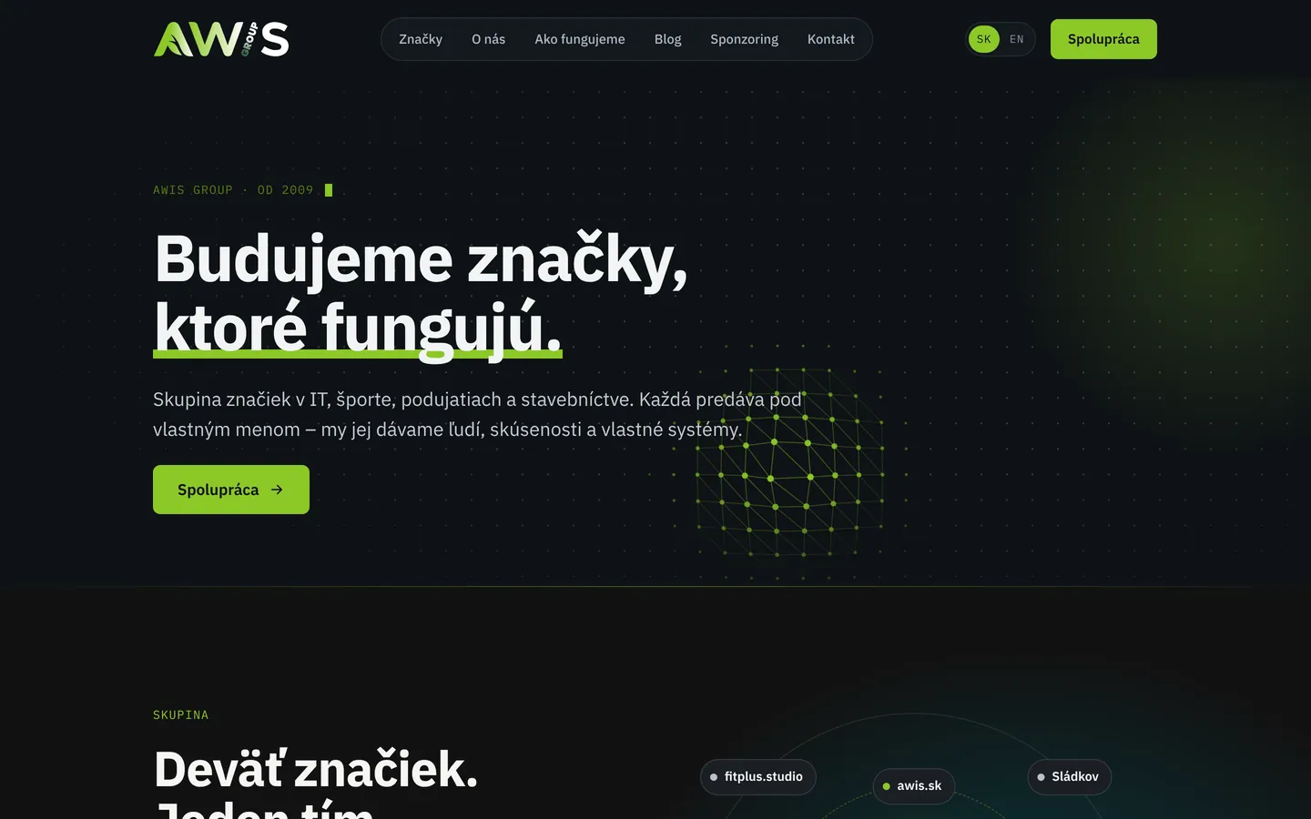 The awis.group home page with the new logo on desktop and mobile