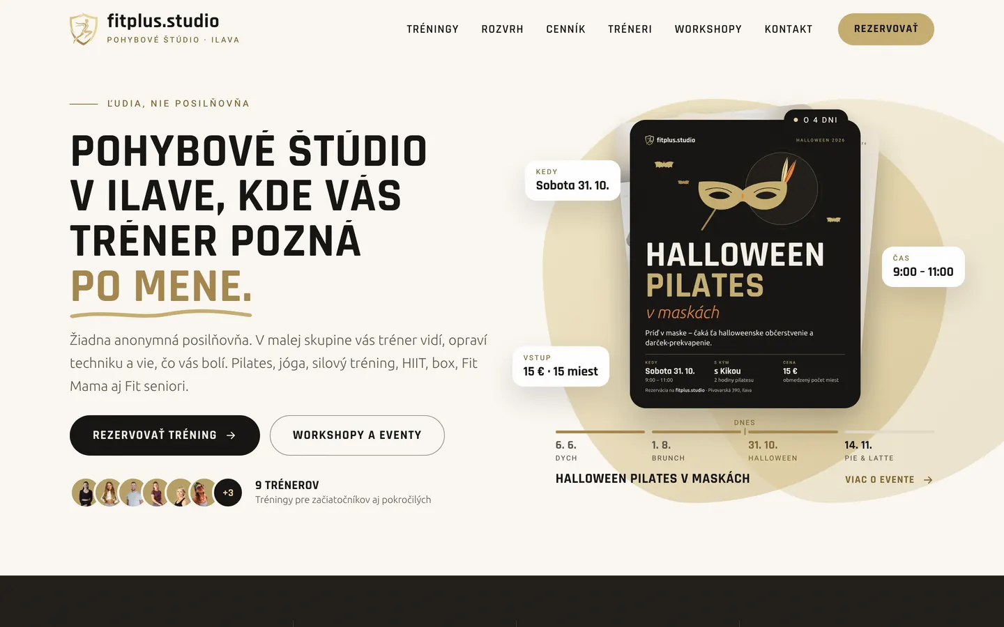 The new fitplus.studio home page on desktop and mobile