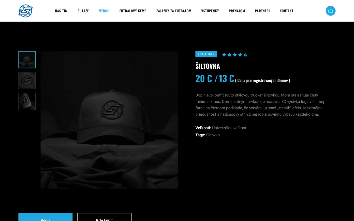 Club merch product detail with regular and member price