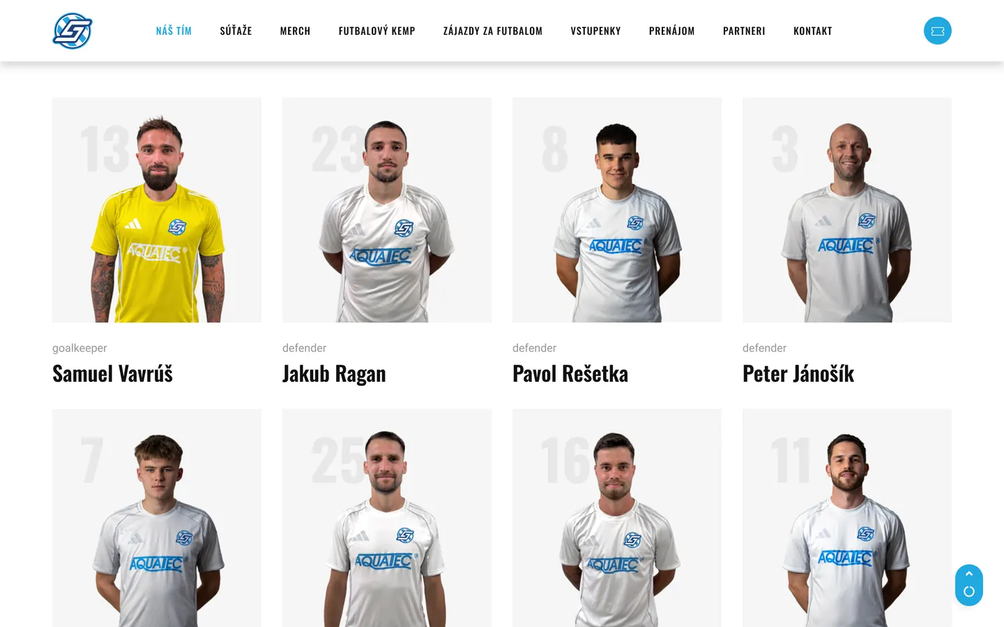 First team squad with player photos