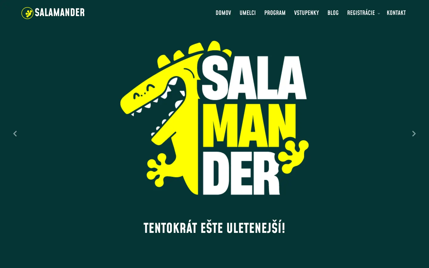 The salamander.fun home page with the yellow mascot